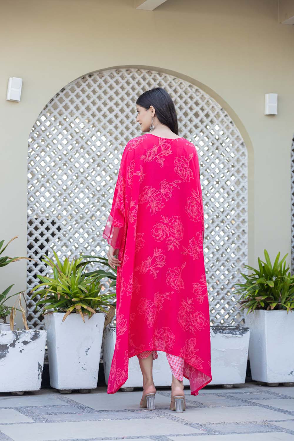Kaira Rani Pink Partyqueen Kaftan With Pant Set