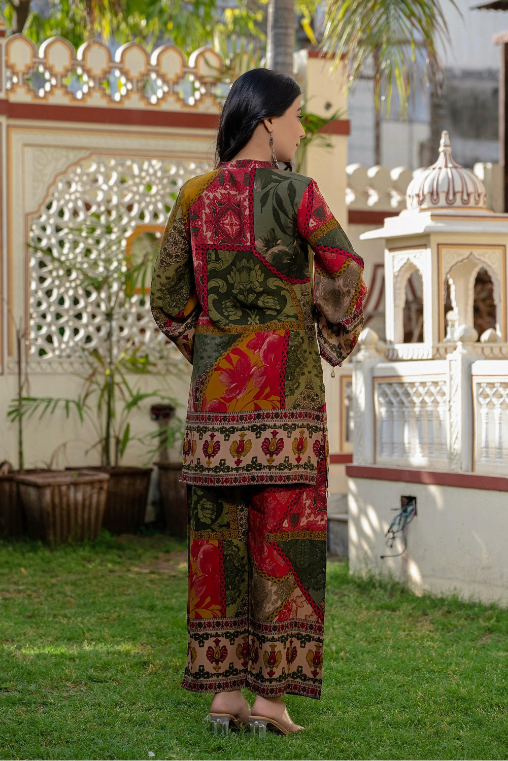 Mehndi Green Rayon Kurti 2 Pieces Set