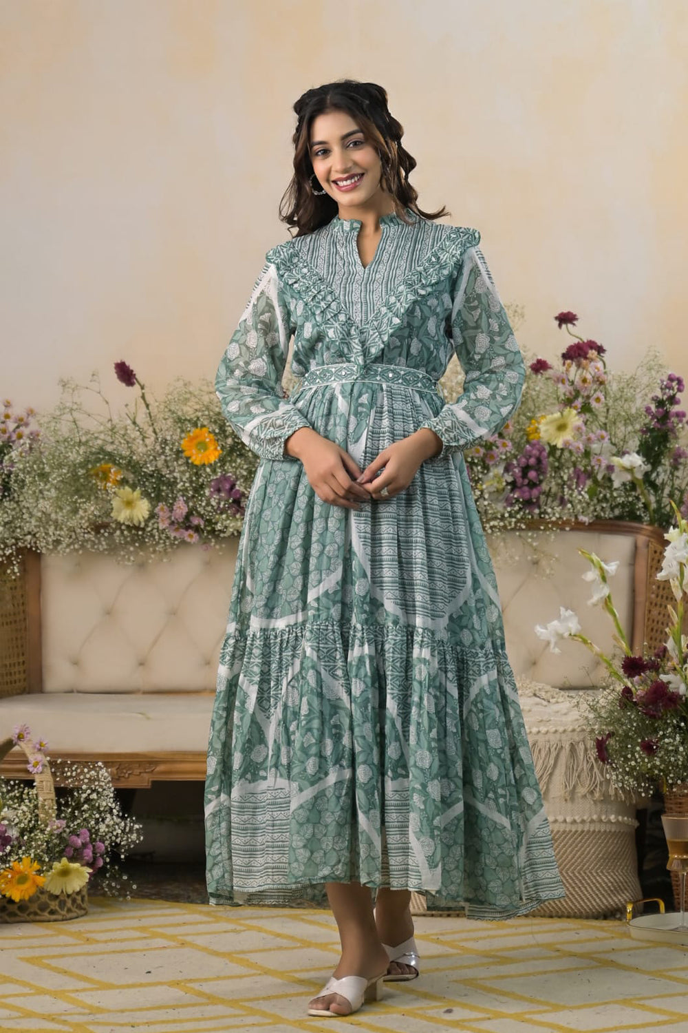 Kaira Light Green Fashionista Kurti Frock
