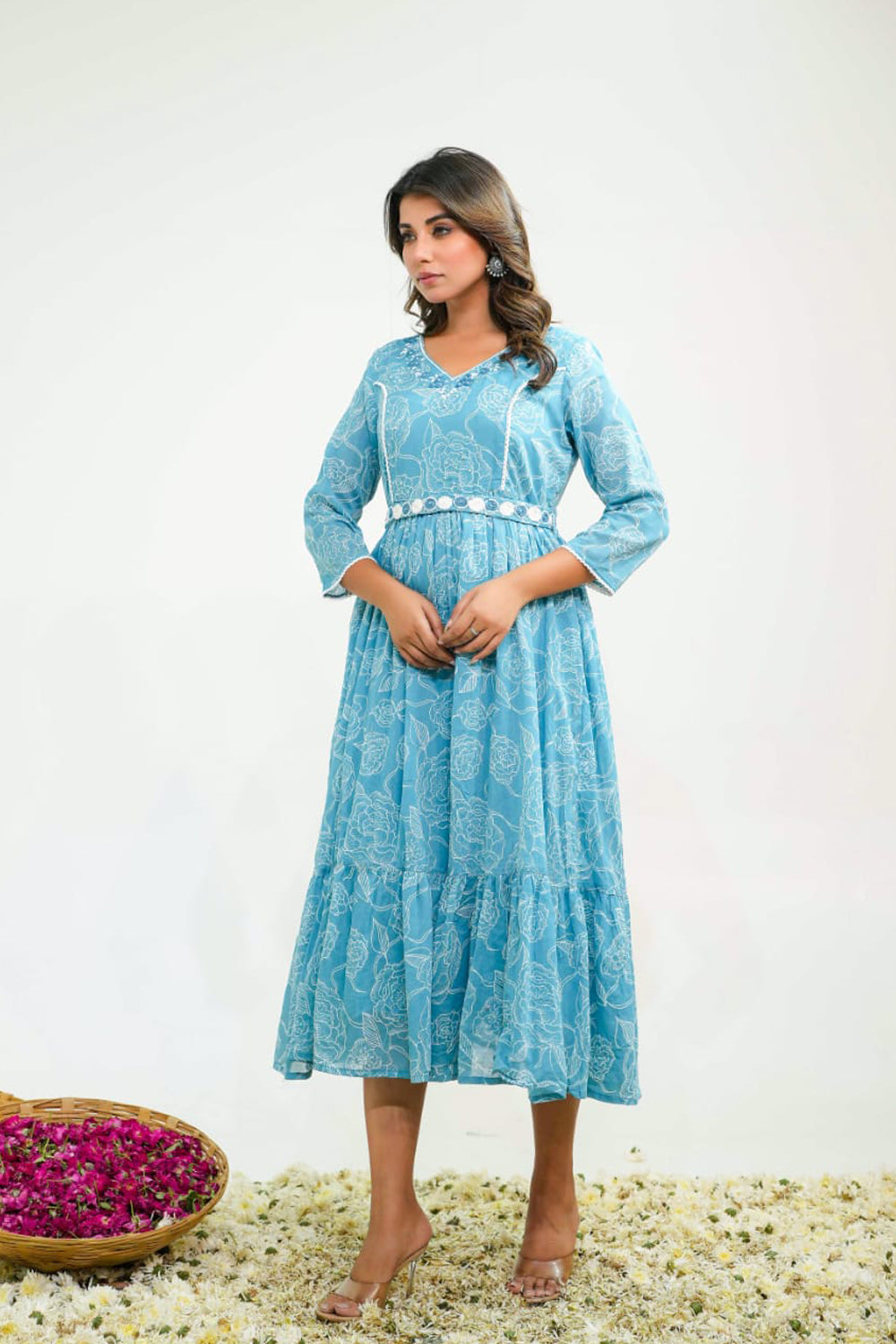 Kaira Ice Blue Fashionista Kurti Frock