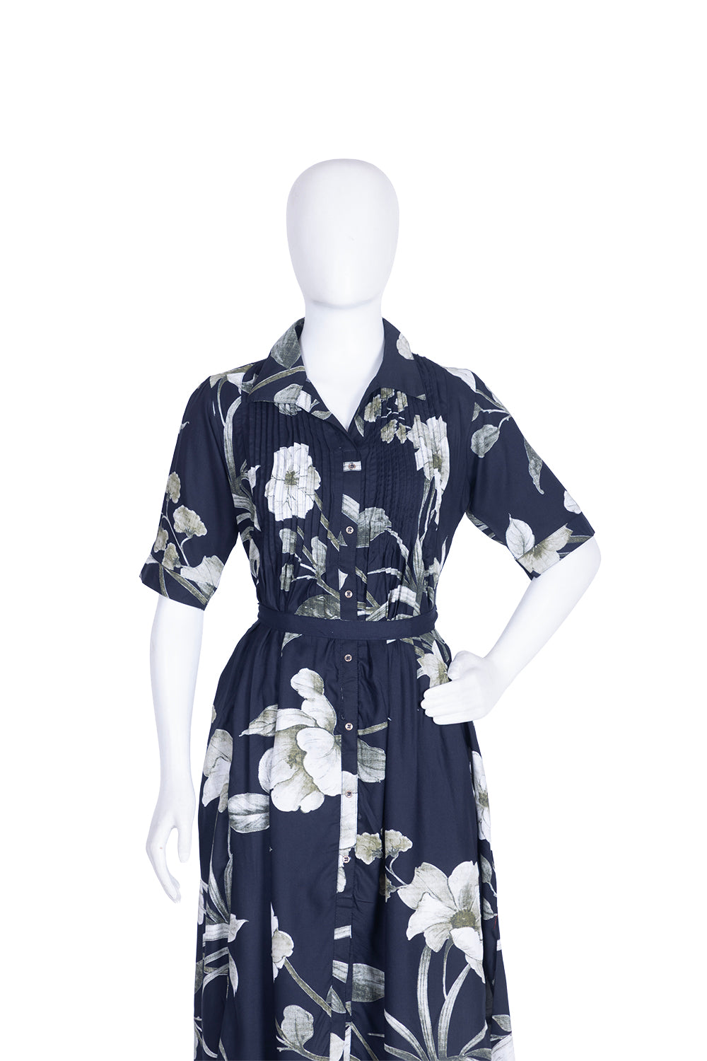 Blue Rayon Printed Aline Kurti