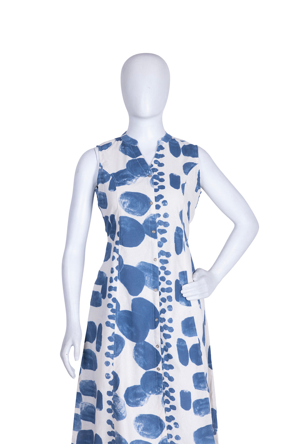 Blue Cotton Print Aline Kurti
