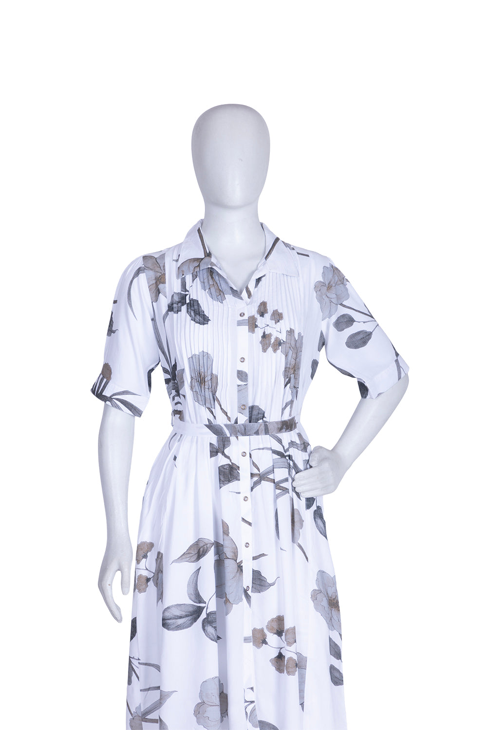 White Rayon Printed Aline Kurti