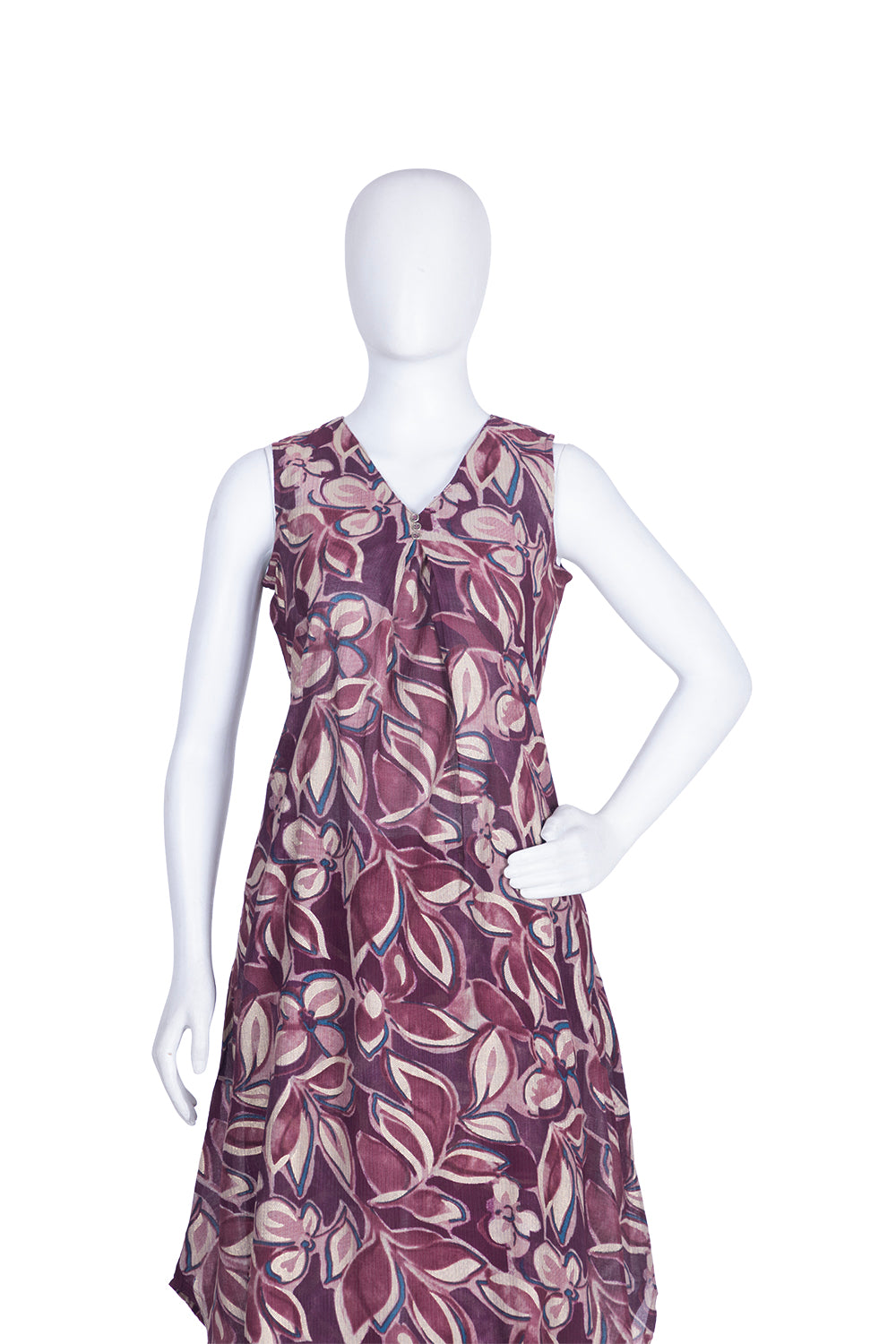 Wine Rayon Printed Kurti Plazo Set