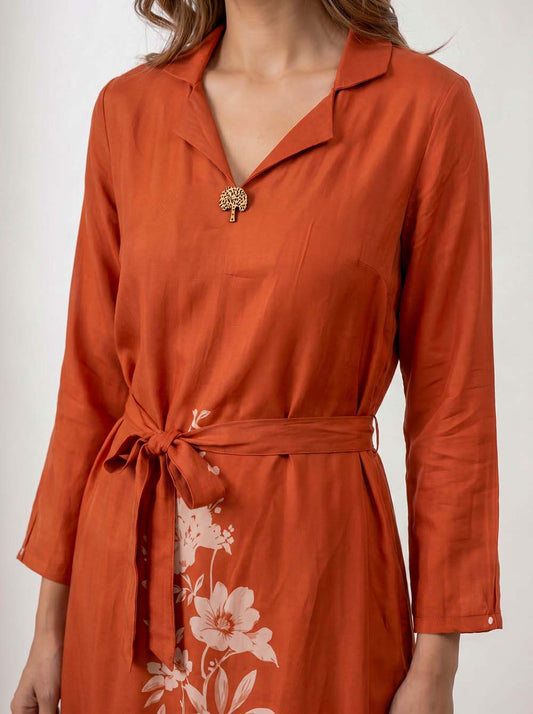 Rust Style Long One Piece Dress