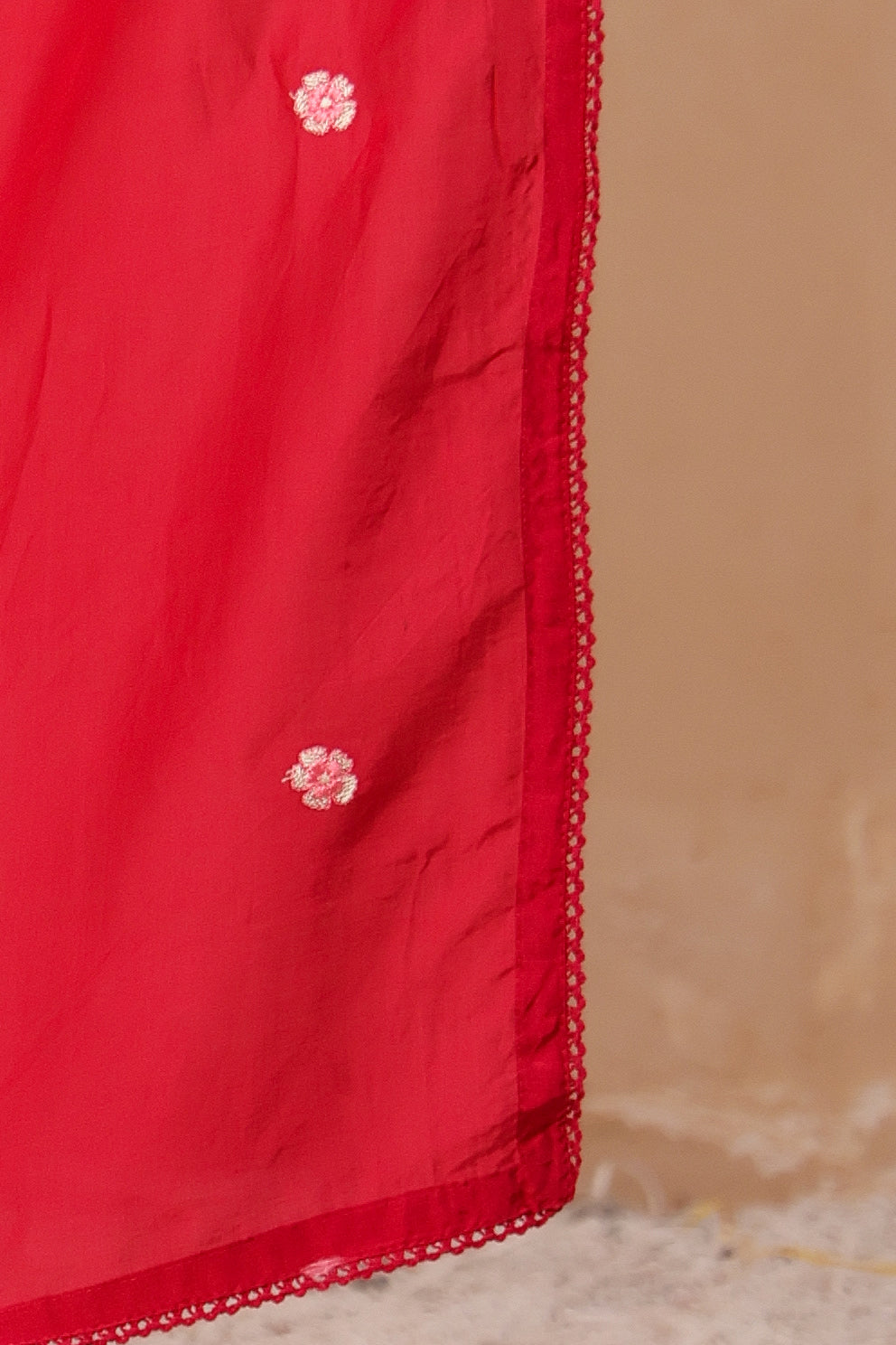 Rani Fabric Silk Kurti Pant Dupatta 3Pcs Set