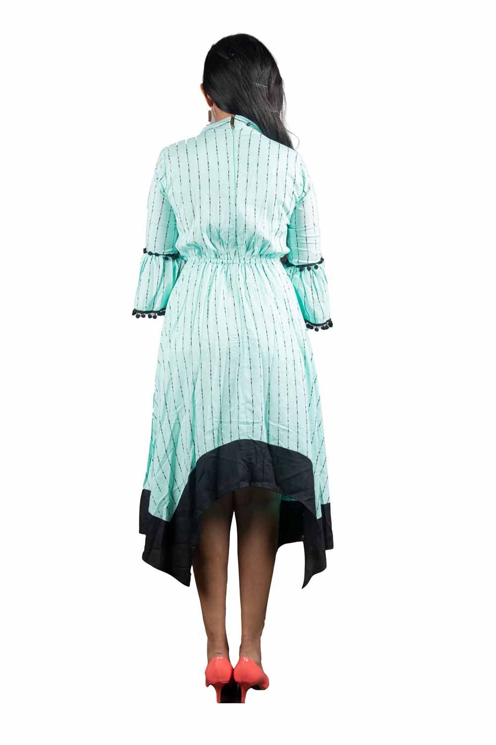 KAIRA PISTA GREEN SINTHETIC UP DOWN WESTERN DRESS