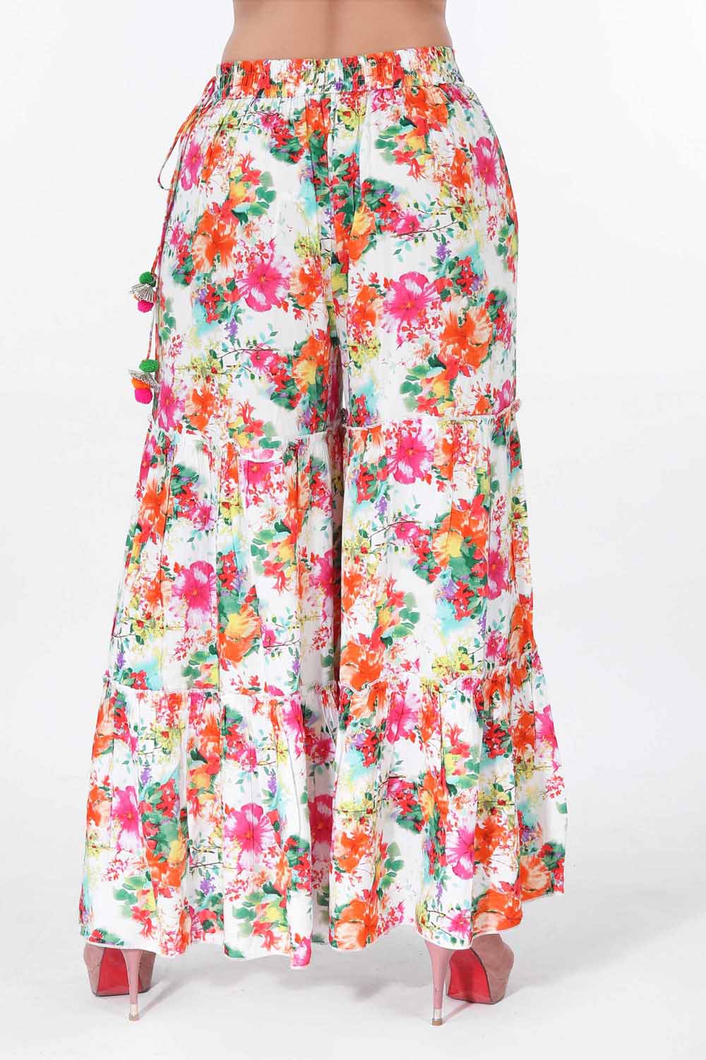 Multicolor Floral Rayon Printed Garara Palazzo