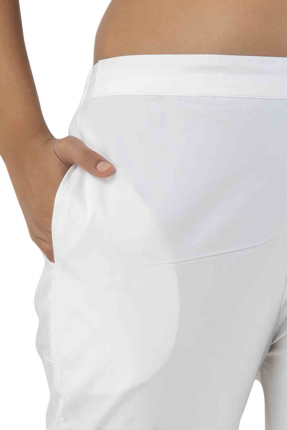 White Cotton Kurti Pant