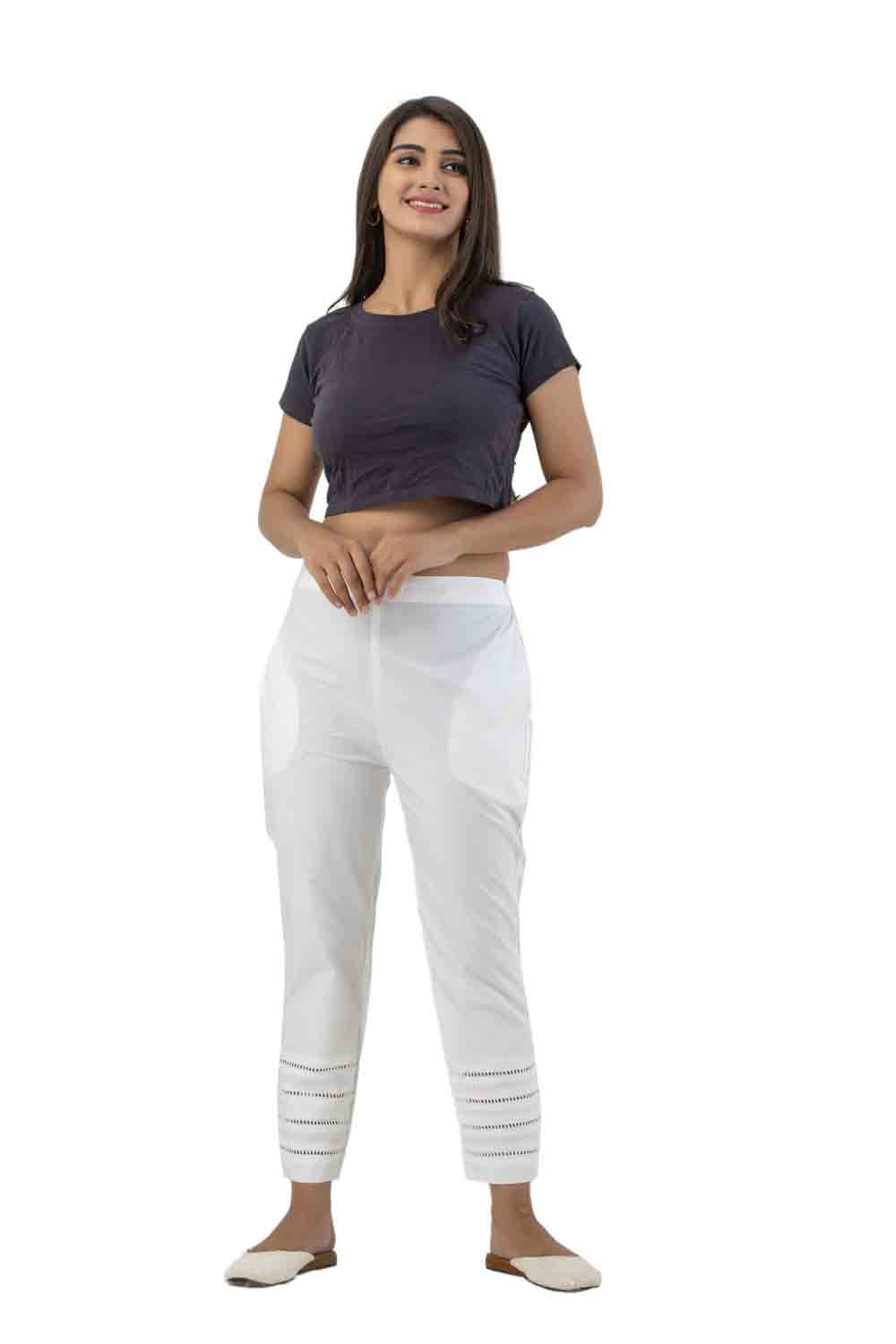 White Cotton Kurti Pant