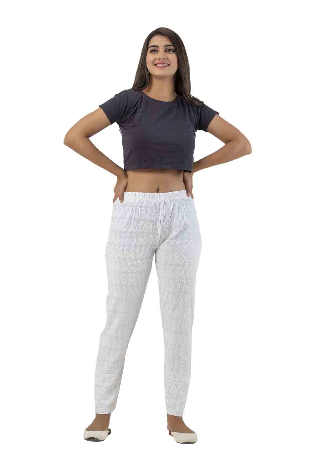 White Rayon Kurti Pant