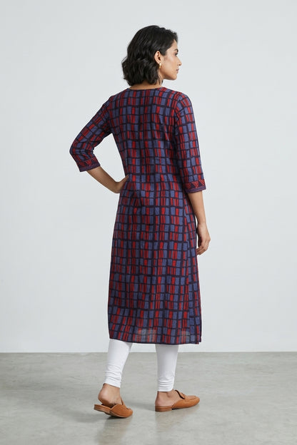 Black Printed Rayon Frock Kurti