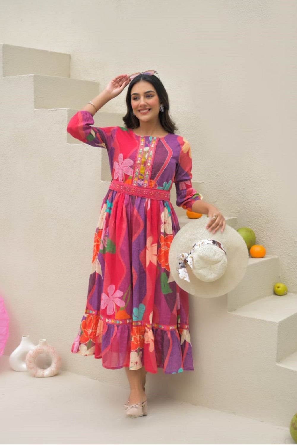 Multi Color Cotton Fashionista Kurti Frock