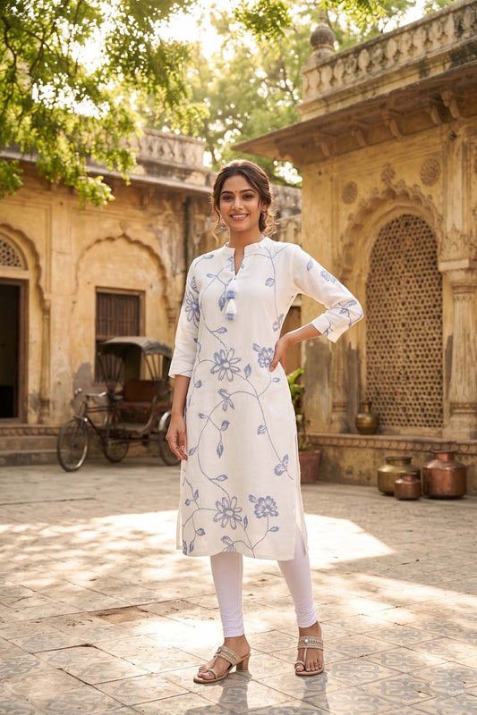 Blue Straight Kurti