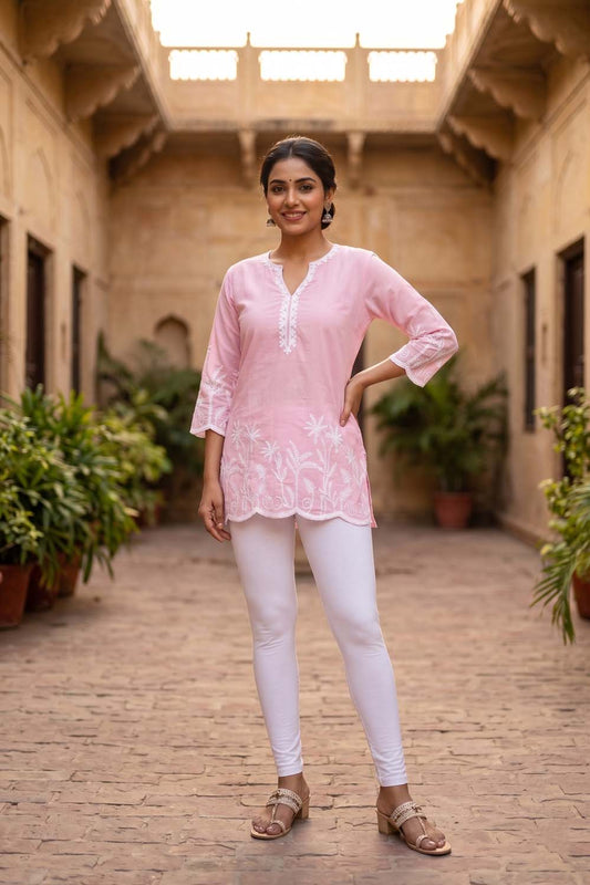 Baby Pink Short Kurti