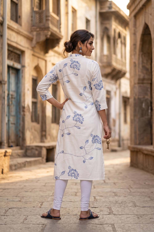 Blue Straight Kurti