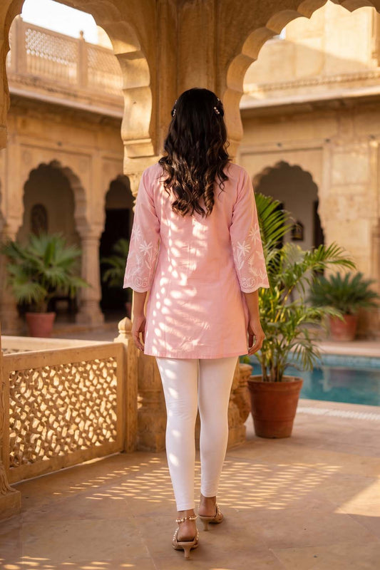 Baby Pink Short Kurti