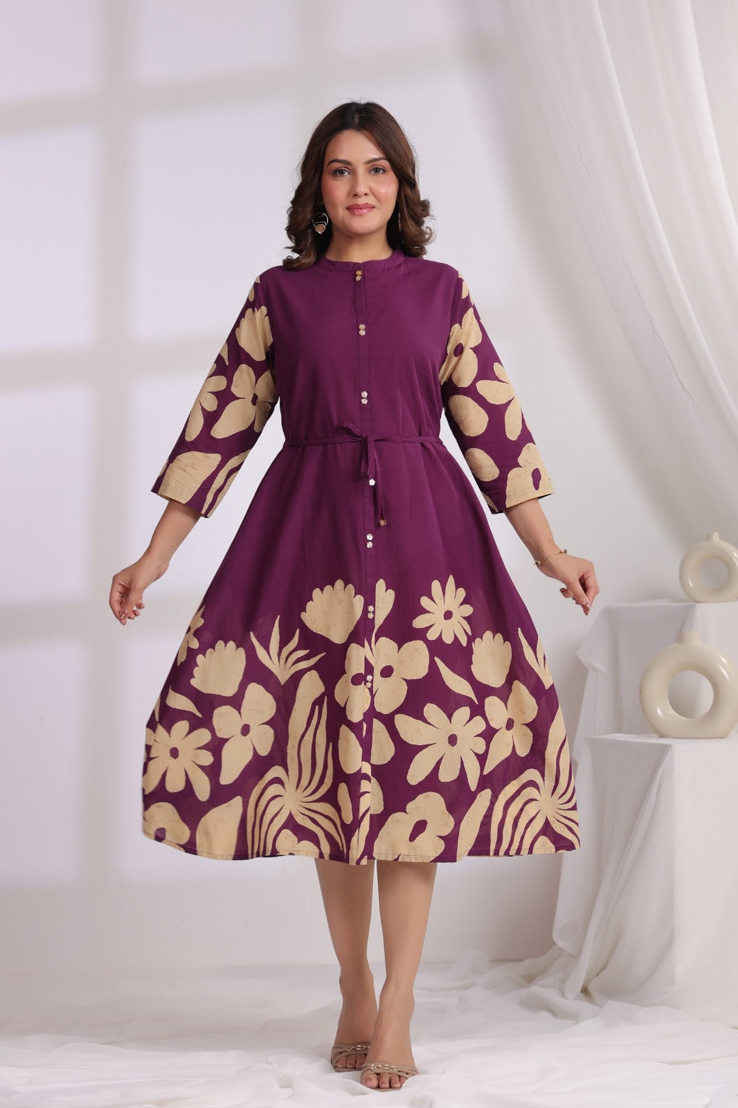 Voilet Crepe One Piece Dress One Pcs