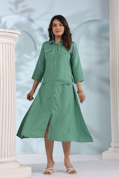 Pista Art Silk One Piece Dress One Pcs