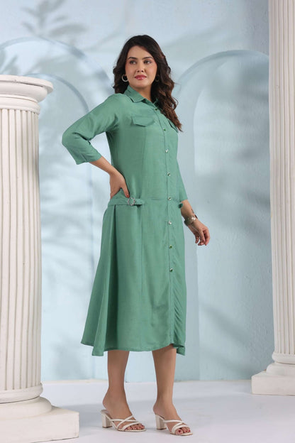Pista Art Silk One Piece Dress One Pcs