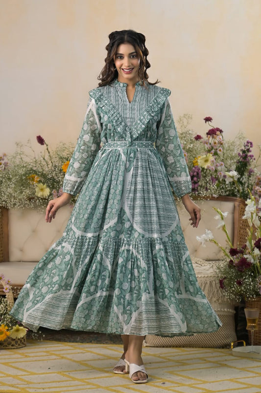 Kaira Light Green Fashionista Kurti Frock
