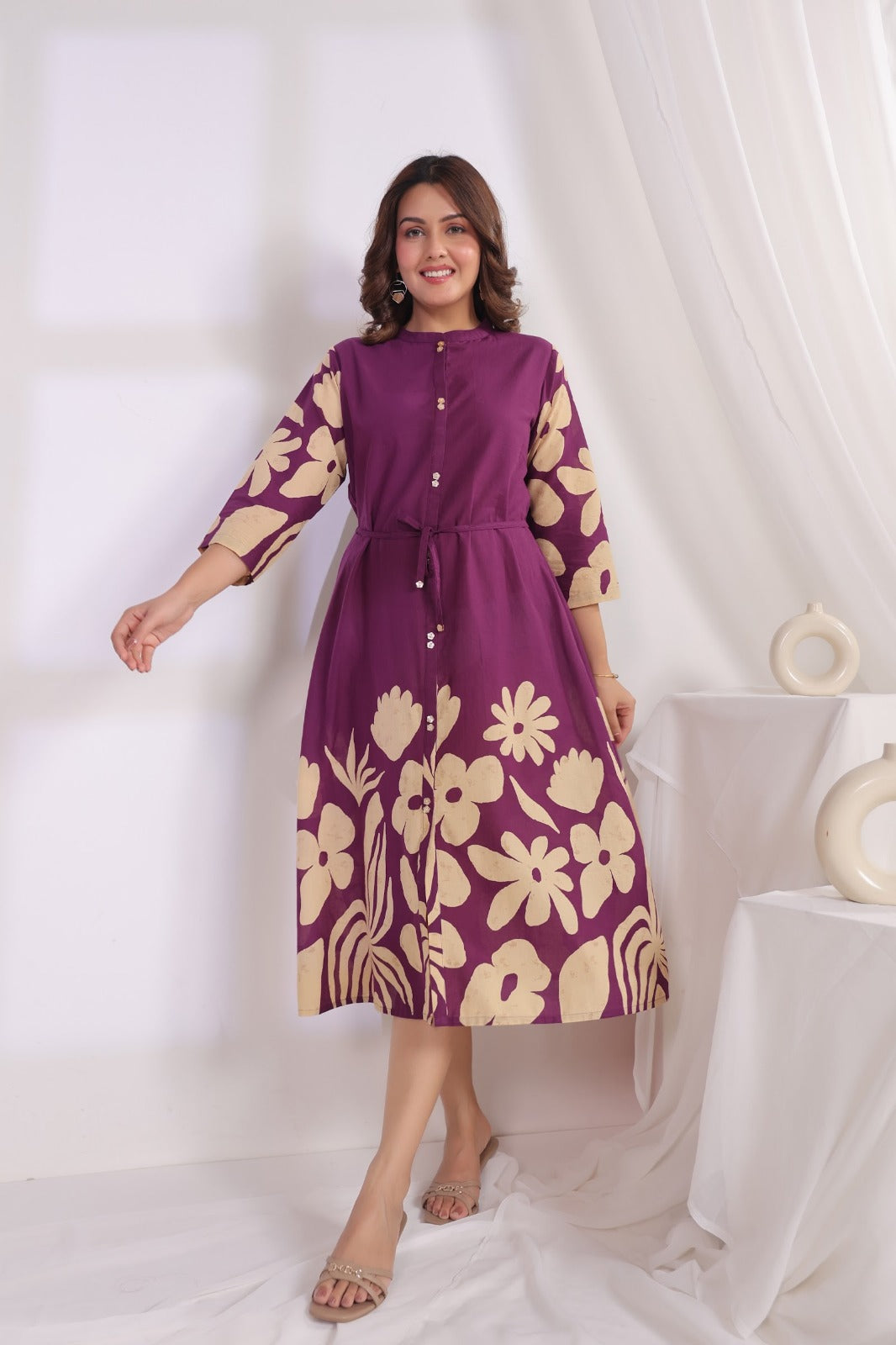 Voilet Crepe One Piece Dress One Pcs