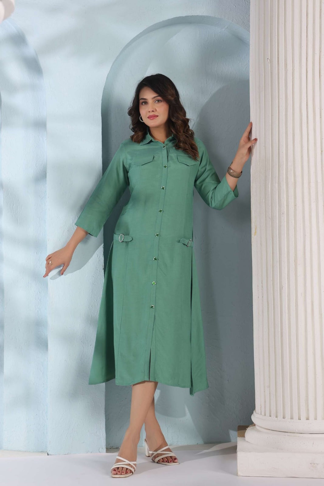 Pista Art Silk One Piece Dress One Pcs