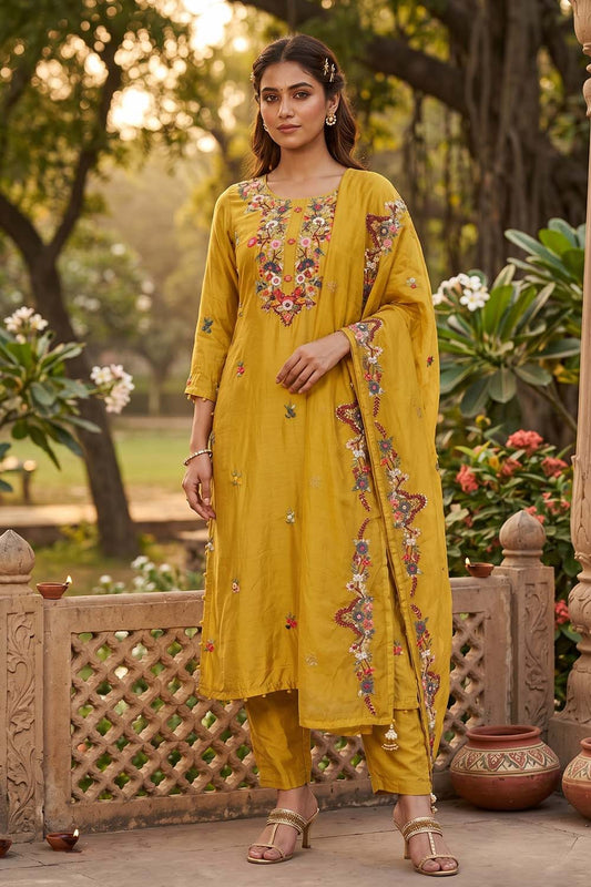 P Green Silk Kurti Pant