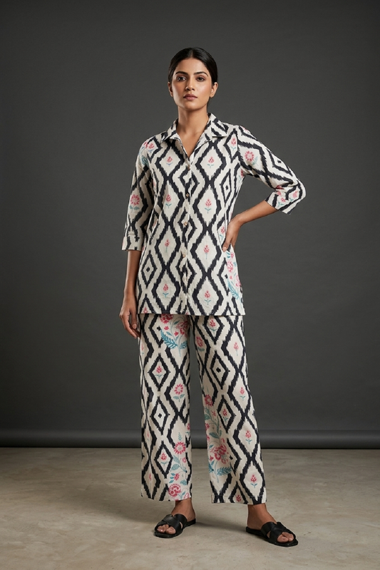 Green Cotton Kurti Pant 2 Pieces Set