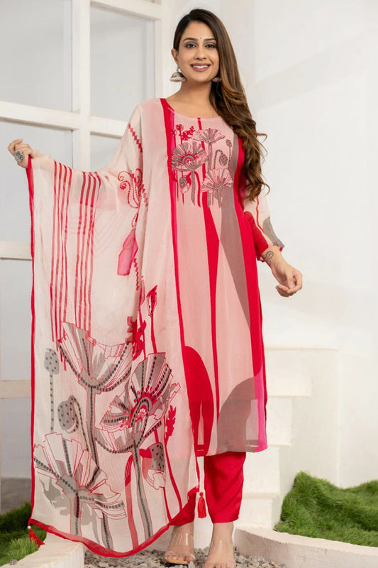 KAIRA RANI PINK PARTY QUEEN KURTI PANT DUPATTA SET