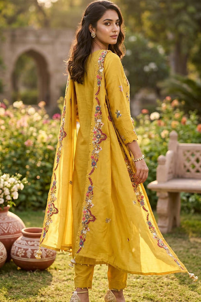 P Green Silk Kurti Pant