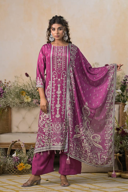 Kaira M Pink Partyqueen Kurti Pant Dupatta Set