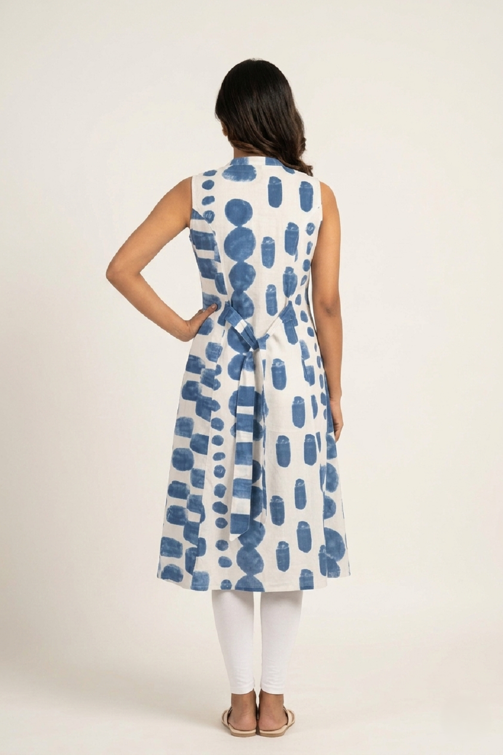 Blue Cotton Print Aline Kurti