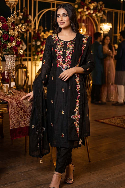 Black Silk Kurti Pant