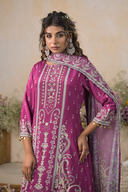 Kaira M Pink Partyqueen Kurti Pant Dupatta Set