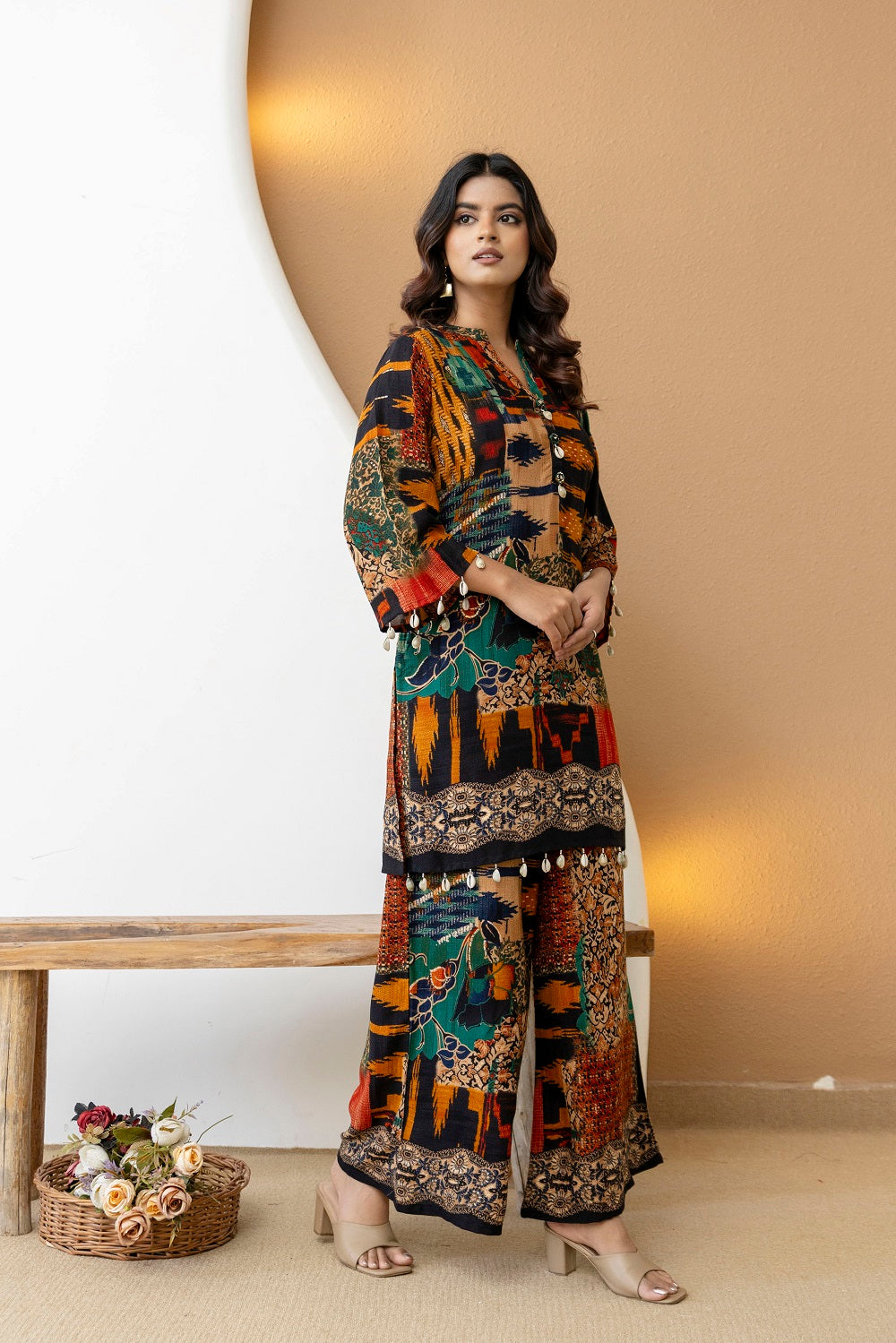 Black Rayon Kurti Plazo 2 Pieces Set