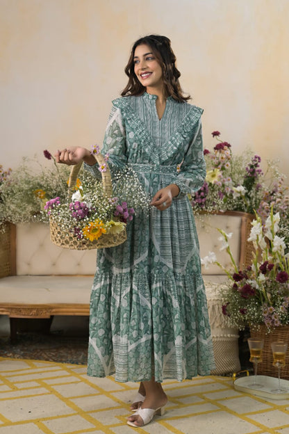 Kaira Light Green Fashionista Kurti Frock