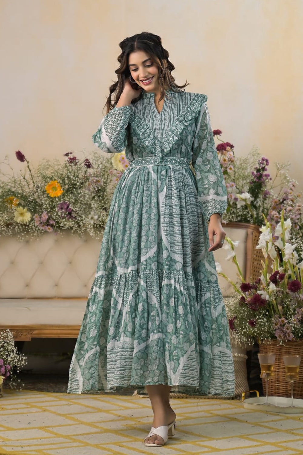 Kaira Light Green Fashionista Kurti Frock