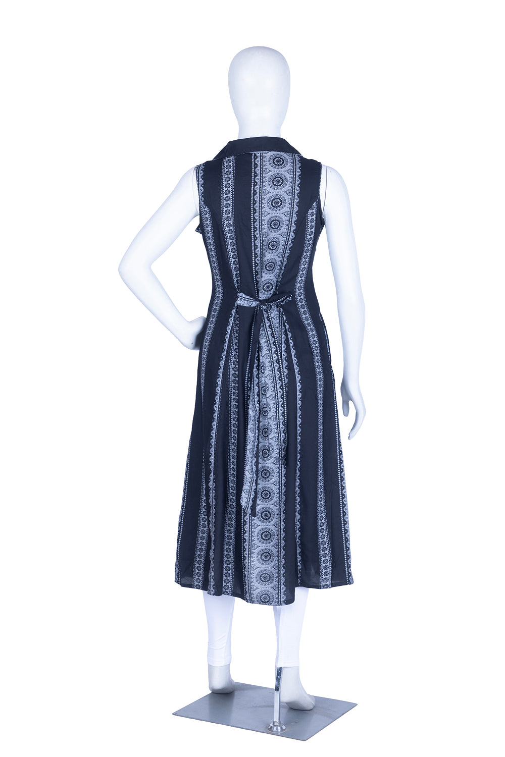 Navy Blue Rayon Printed Aline Kurti