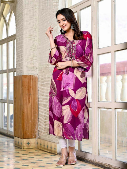 KAIRA PARTYQUEEN M PINK STRAIGHT CUT KURTI