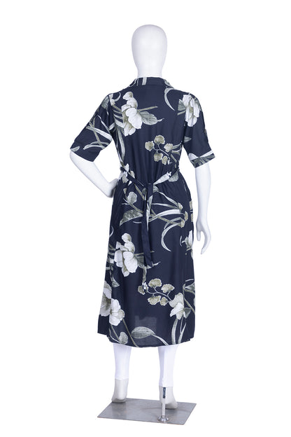 Blue Rayon Printed Aline Kurti