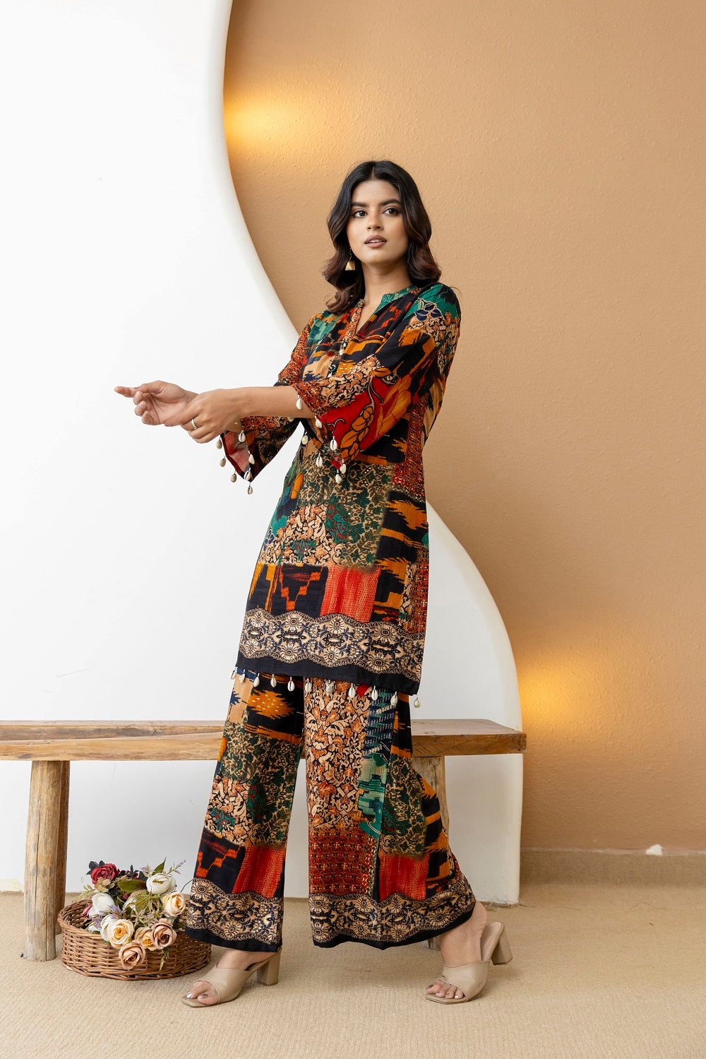 Black Rayon Kurti Plazo 2 Pieces Set