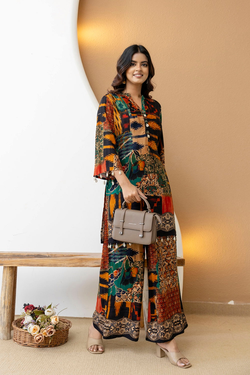 Black Rayon Kurti Plazo 2 Pieces Set