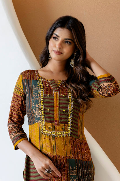 Musterd Rayon Straight Cut Kurti