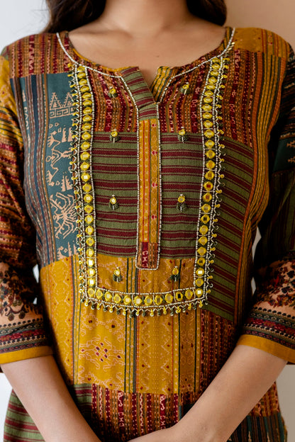 Musterd Rayon Straight Cut Kurti