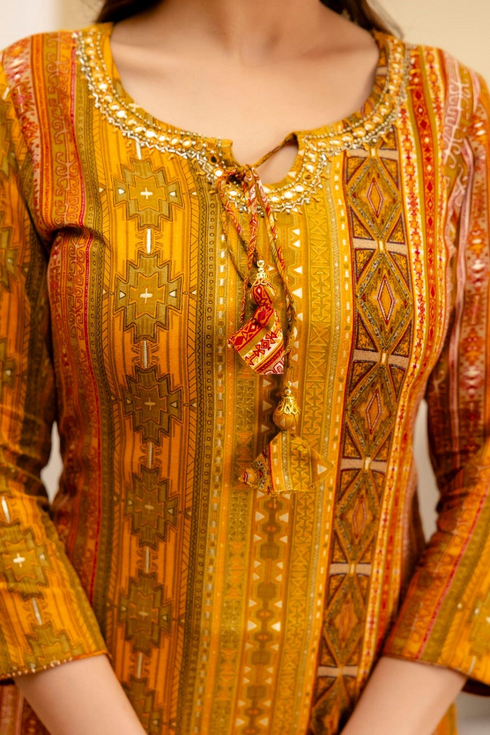 Musterd Rayon Printed Straight Kurti