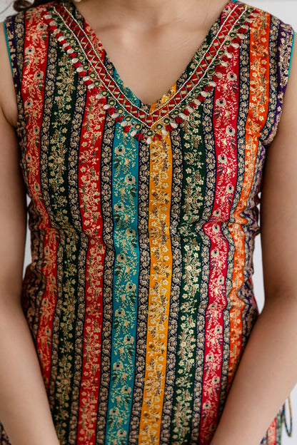 Multi Color Rayon Straight Cut Kurti