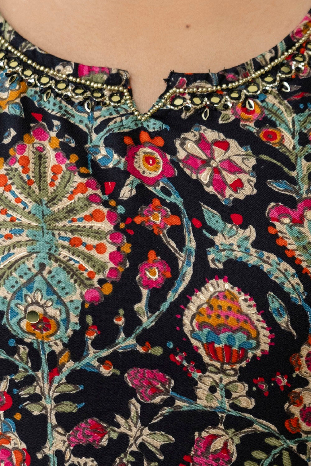 Black Rayon Straight cut kurti