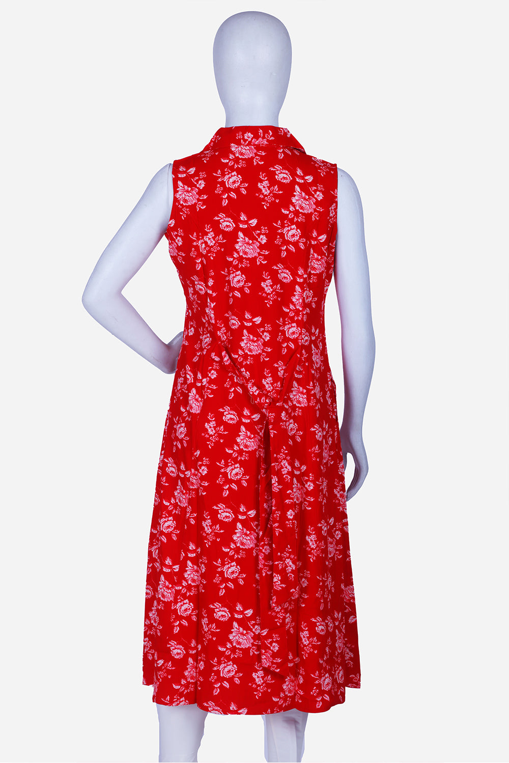 Rani Pink Printed Rayon A-line Kurti