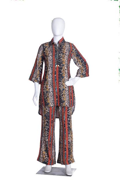 Black Rayon Short Kurti 2 Pieces Set
